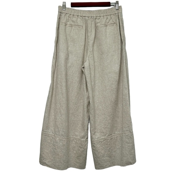 Banana Republic Linen Blend Pants, Beige Wide-Leg Pull-On Crop Pant, Small, NWOT - Picture 3 of 5